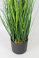 Künstliches Gras 90 cm mit weißen Blüten Kunstgras Dekogras Kunstpflanze künstliche Pflanze im Topf