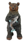 Tierfigur Bär mit Fisch Gartenfigur Teichdekoration