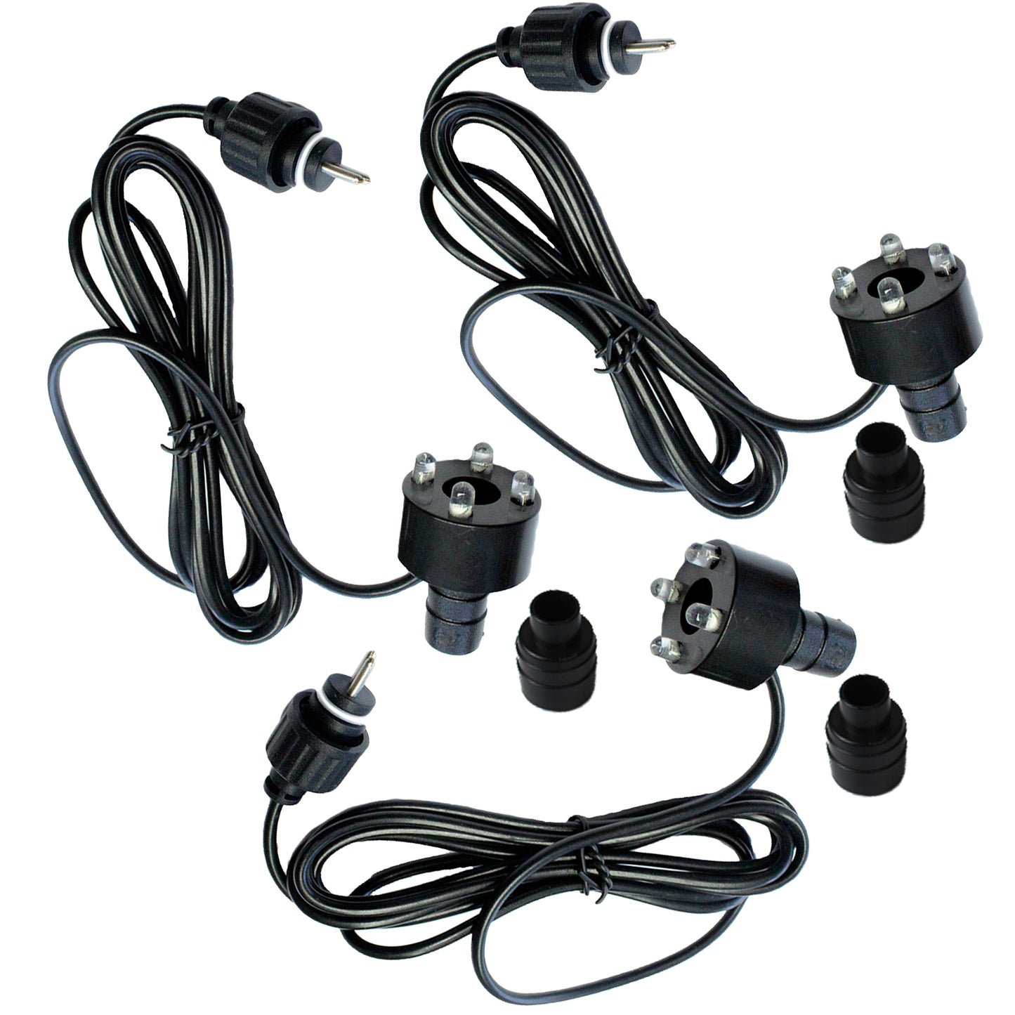 Springbrunnen Pumpe mit 3x LED Beleuchtung Wasserpumpe Tauchpumpe Teichpumpe