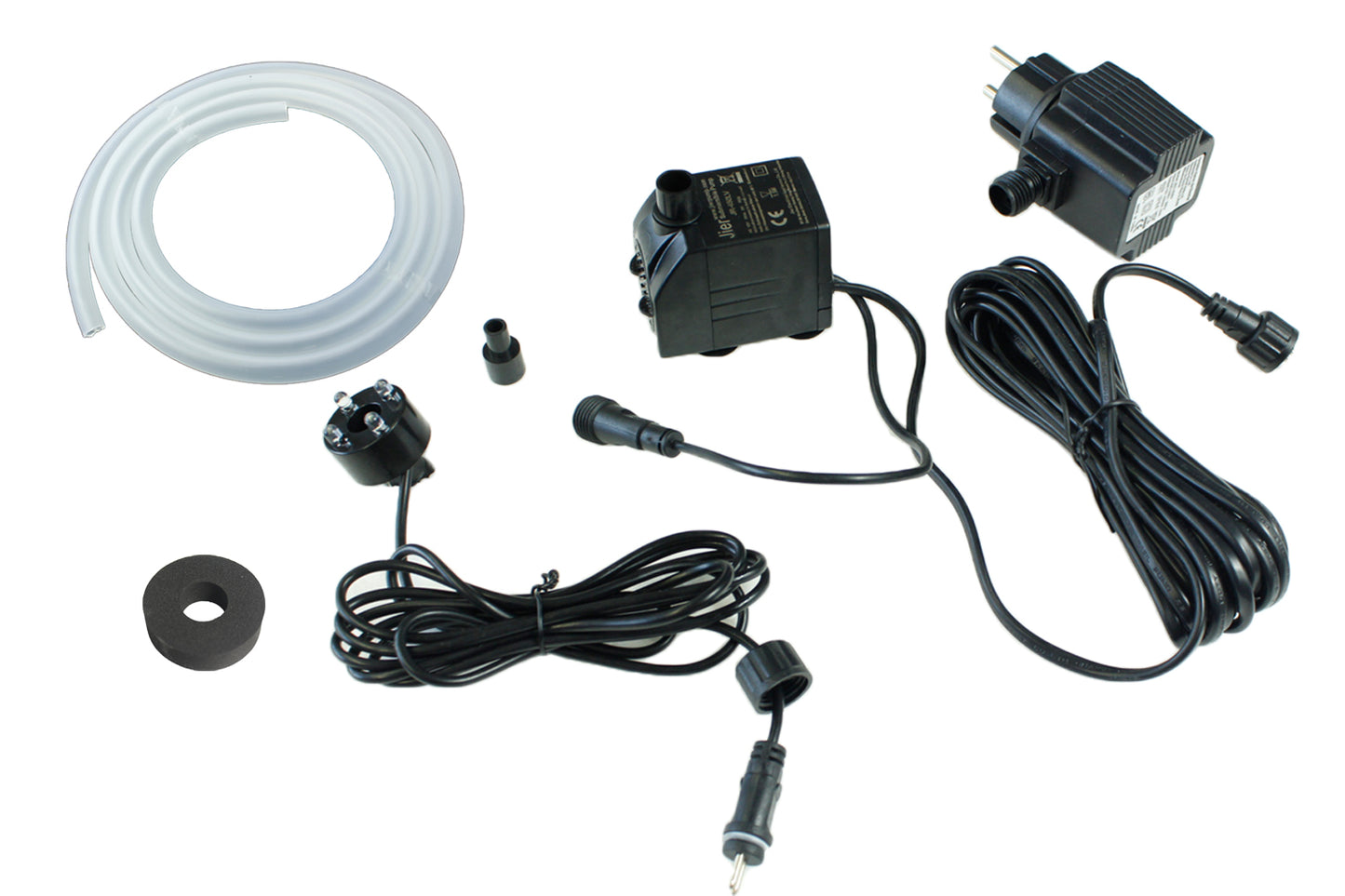 Springbrunnenpumpe mit 1x LED Spot Komplett Set Bachlaufpumpe Teichpumpe Brunnen