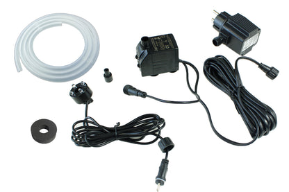 Springbrunnenpumpe mit 1x LED Spot Komplett Set Bachlaufpumpe Teichpumpe Brunnen