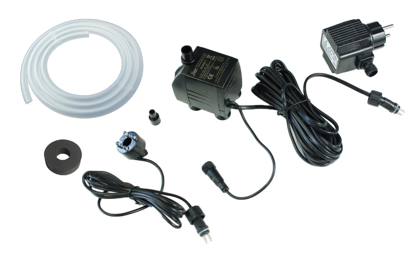 Springbrunnenpumpe mit 1x LED Spot Komplett Set Bachlaufpumpe Teichpumpe Brunnen