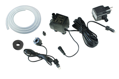 Springbrunnenpumpe mit 1x LED Spot Komplett Set Bachlaufpumpe Teichpumpe Brunnen