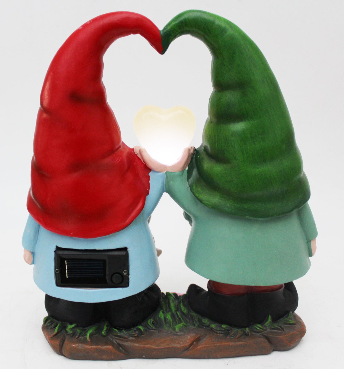 Solar Gartenfigur Gartenzwerg Pärchen mit Herz Wichtel Solarleuchte Solarlampe