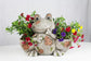 Blumentopf Frosch mit zwei Pflanztöpfen Tierfigur