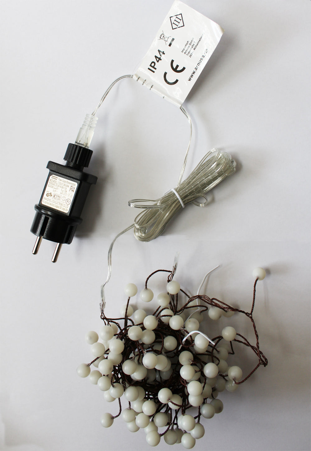 LED Cluster Lichterkette Leuchtkugeln 120 LED warmweiß Weihnachtsbeleuchtung