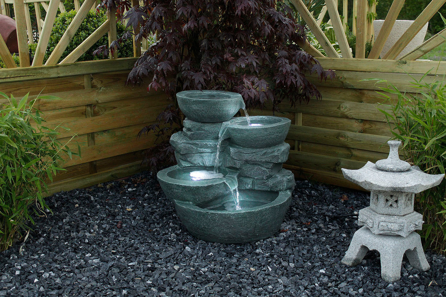 Springbrunnen Cascades mit LED-Beleuchtung Gartenbrunnen Zimmerbrunnen