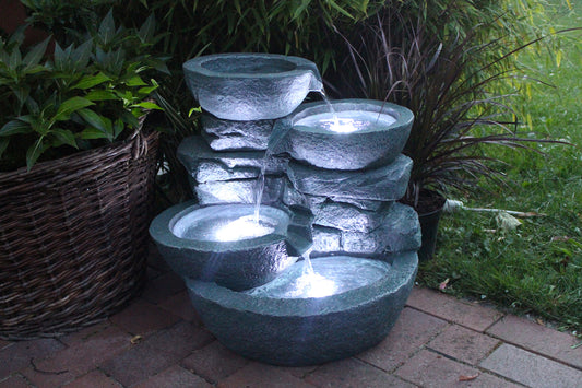 Springbrunnen Cascades mit LED-Beleuchtung Gartenbrunnen Zimmerbrunnen