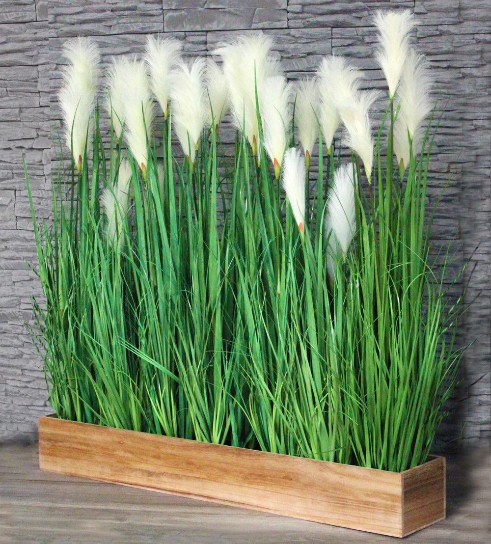 Raumtrenner Pampas Gräser 120 x 118 cm Kunstpflanze