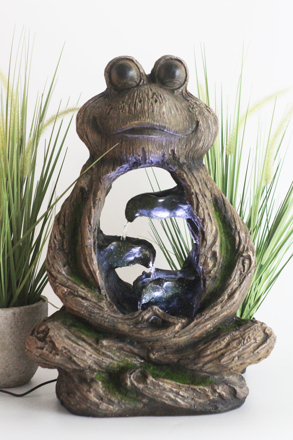 Springbrunnen Frosch mit LED Beleuchtung
