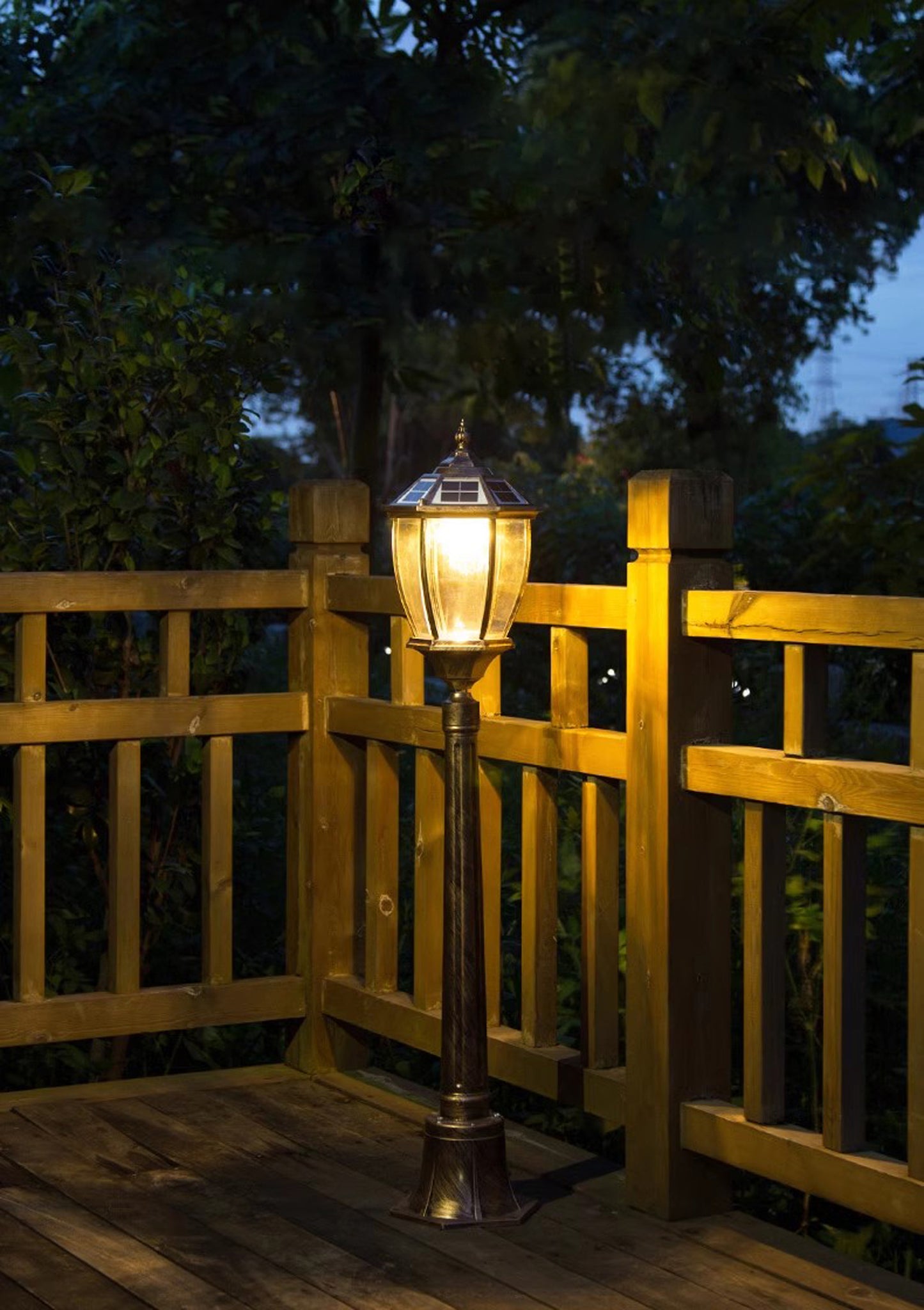 Gartenlaterne Solarbetrieben klassisch 115 cm Solarlampe Außenleuchte Sockelleuchte kabellos Duo Color warmweiß und kaltweiß