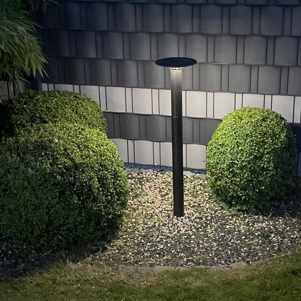 LED Solar Gartenleuchte 98cm moderne Gartenlampe Aluminium