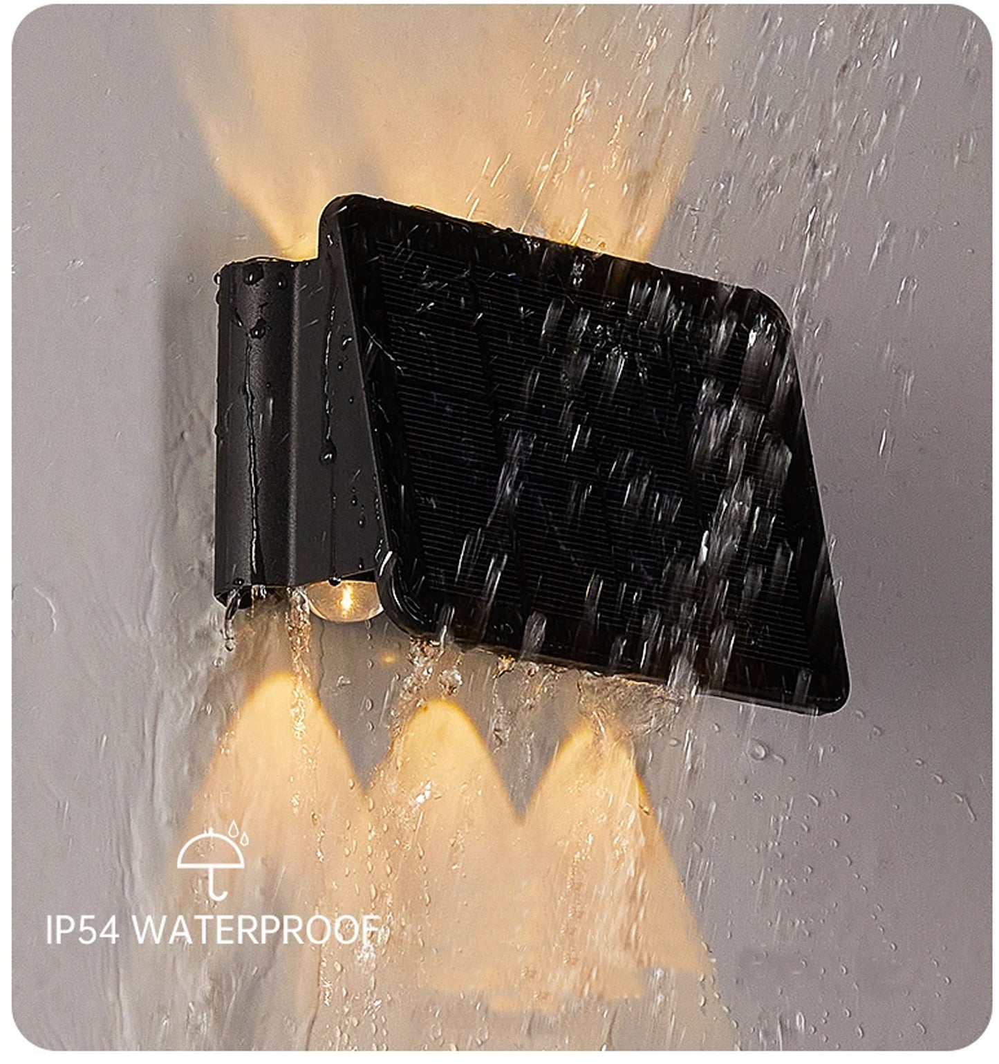 Solarleuchte moderner Wandstrahler 5 helle LED Wandlampe kabellos UP Down Außenleuchte 1300 mAh warmweiß Außenlampe Solarlampe