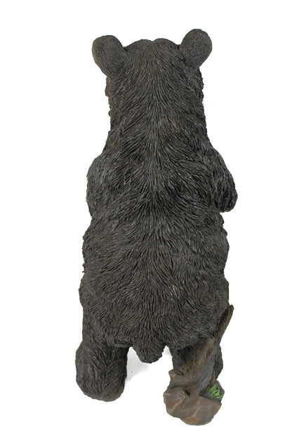 Tierfigur Bär mit Fisch Gartenfigur Teichdekoration