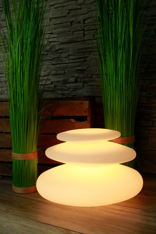 Design Leuchten Arnusa Oasis Lights Tischleuchte, mit Fernbedienung! Gartenlampe Nachttischlampe (Flatstones (42x42x29cm))