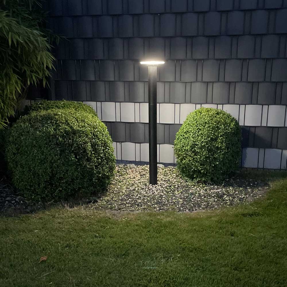 LED Solar Gartenleuchte 98cm moderne Gartenlampe Aluminium