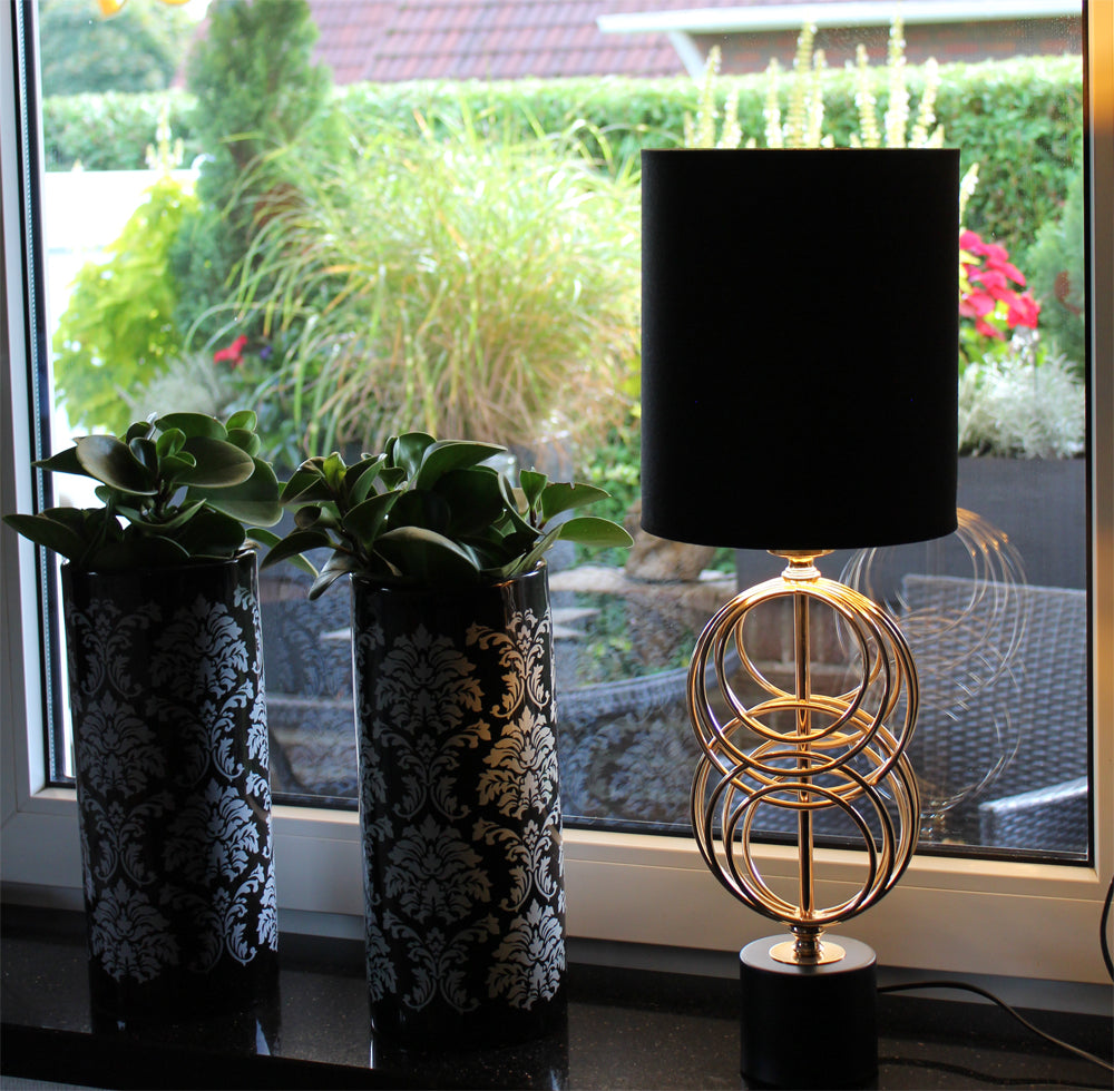 Tischlampe Kupfer farben Designlampe 60cm Tischleuchte