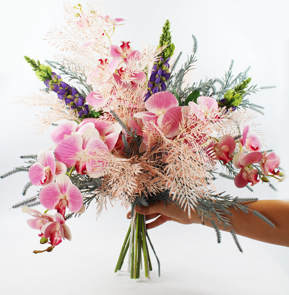 blumenstrauß künstlich Großer künstlicher Blumenstrauß Pink Koralle Dreams 65 cm