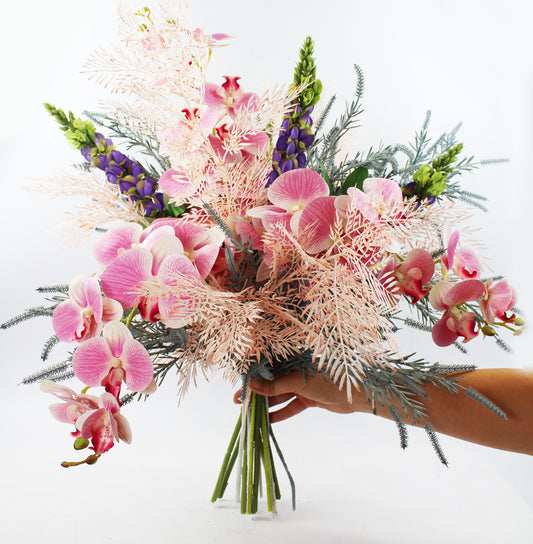 Großer künstlicher Blumenstrauß Pink Koralle Dreams 65 cm